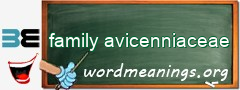 WordMeaning blackboard for family avicenniaceae
